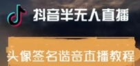 最近火爆的抖音头像签名设计半无人直播直播项目：直播教程+素材+直播话术