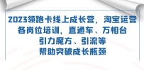 2023领跑·卡 线上成长营 淘宝运营各岗位培训 直通车 万相台 引力魔方 引流