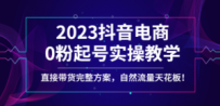 2023抖音电商0粉起号实操教学，直接带货完整方案，自然流量天花板
