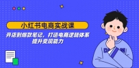 小红书电商实战课：开店到爆款笔记，打造电商逻辑体系，提升变现能力