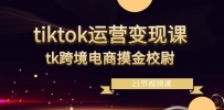 tiktok运营变现教程，tk跨境电商摸金校尉（21节视频课）