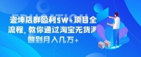 盗坤淘宝无货源店群日盈利5万+项目全流程，手把手教你如何通过淘宝无货源做到月入过万