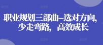职业规划三部曲–选对方向，少走弯路，高效成长