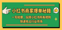 小红书·商家爆单秘籍：一写就爆，玩转小红书所有规则，快速抢占行业市场