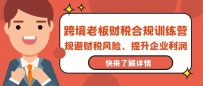 跨境电商老板财税避坑指南：财税合规训练营，规避财税风险、提升企业利润