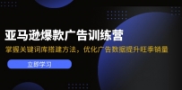 亚马逊爆款广告训练营：掌握关键词库搭建方法，优化广告数据提升旺季销量