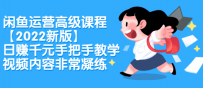 闲鱼运营高级课程【2022新课程】，日赚千元手把手教学，教程内容非常凝练