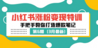 小红书涨粉变现特训·第6期，手把手教你打造爆款笔记（3月新课）