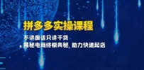 拼多多实操课程：不讲废话只讲干货, 揭秘电商终极奥秘,助力快速起店