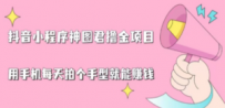 抖音小程序神图君撸金项目，用手机每天拍个手型挂载一下小程序就能赚钱