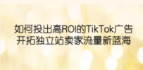 如何投出高ROI·TikTok广告，开拓独立站卖家流量新蓝海