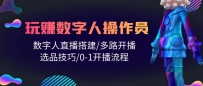打造直播帝国：轻松学会玩转数字人操作员，直播搭建/多路开播/选品技巧/0-1开播流程