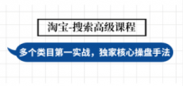 淘宝-搜索高级课程：多个类目第一实战，独家核心操盘手法