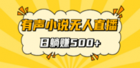 有声小说无人直播，睡着觉日入500，保姆式教学