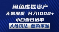 闲鱼虚拟资产 无需囤货 日入1000+ 小白当日出单 人性玩法 复购不断
