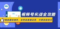 视频号实战全攻略，爆款脚本创作，自然流直播运营，付费投放技巧