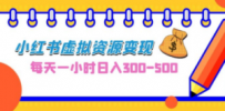 0成本副业项目，每天一小时日入300-500，小红书虚拟资源变现（教程+素材）