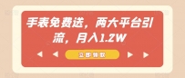 手表免费送，两大平台引流，月入1.2W【揭秘】