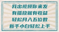 不剪辑不直播不露脸，有播放就有收益，轻松月入五位数，新手小白轻松上手