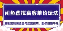 闲鱼虚拟高客单价玩法：解锁高利润选品与运营技巧，助你日赚千元！