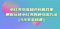 小红书引流秘籍：带你掌握各种引流技巧（59节文档课）