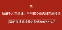 巨量千川实战课：千川核心各类目实战打法，撬动直播间流量进阶系统优化技巧