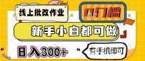 线上批改作业 0门槛 新手小白都可做 日入300+ 有手机即可