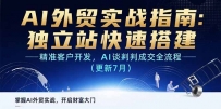 AI+外贸实战指南 独立站快速搭建,精准客户开发,AI谈判成交全流程(更新7月)