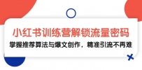 小红书训练营解锁流量密码，掌握推荐算法与爆文创作，精准引流不再难