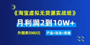 图片[1]-《淘宝虚拟无货源实战班》线上第四期：月利润2到10W+（产物+玩法+资源)-阿兴说钱