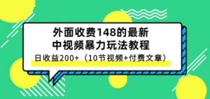 最新中视频暴力玩法教程，日收益200+（10节视频+付费文章）