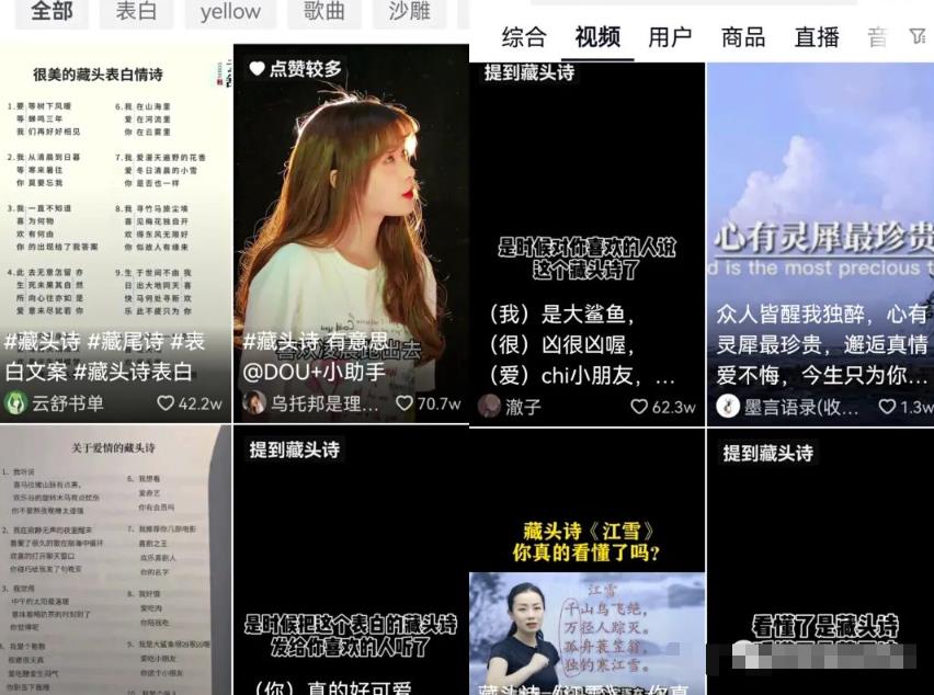 抖音蓝海项目藏头诗项目，小白操作也可以月入上千